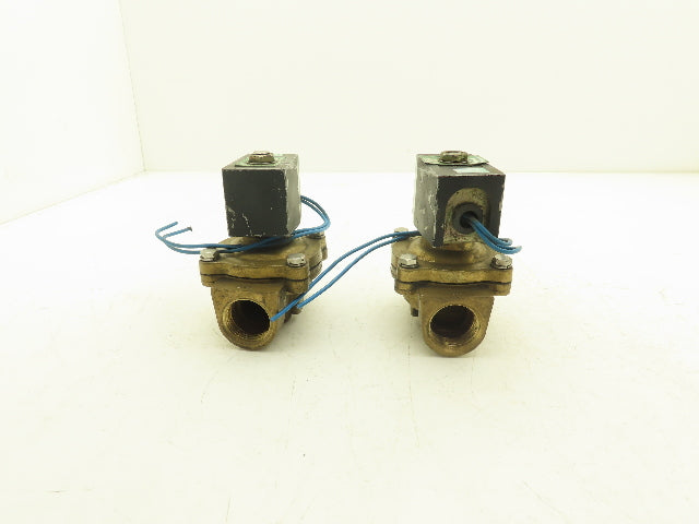 NCD AD12-25 Brass Solenoid Valve 2-Way 1"NPT 115V Normally Open Lot of 2
