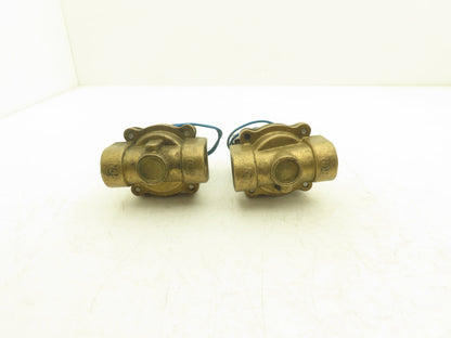 NCD AD12-25 Brass Solenoid Valve 2-Way 1"NPT 115V Normally Open Lot of 2