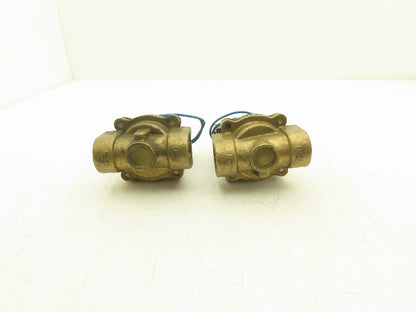 NCD AD12-25 Brass Solenoid Valve 2-Way 1"NPT 115V Normally Open Lot of 2