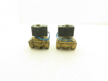 NCD AD12-25 Brass Solenoid Valve 2-Way 1"NPT 115V Normally Open Lot of 2