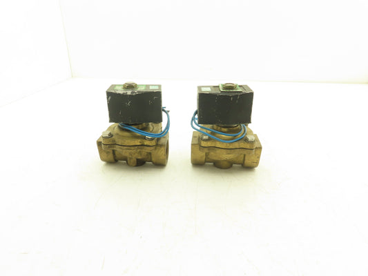 NCD AD12-25 Brass Solenoid Valve 2-Way 1"NPT 115V Normally Open Lot of 2