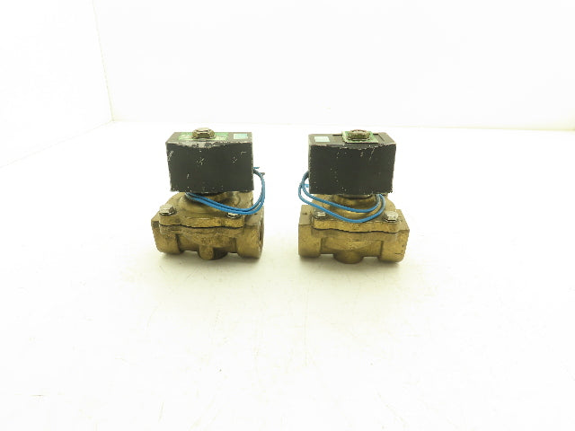 NCD AD12-25 Brass Solenoid Valve 2-Way 1"NPT 115V Normally Open Lot of 2