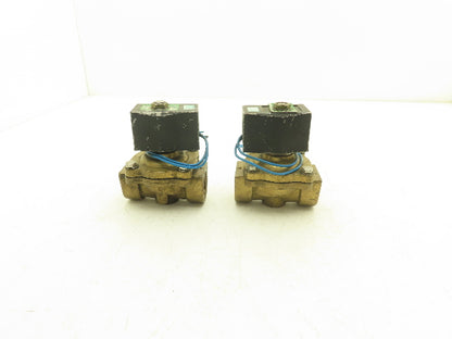 NCD AD12-25 Brass Solenoid Valve 2-Way 1"NPT 115V Normally Open Lot of 2