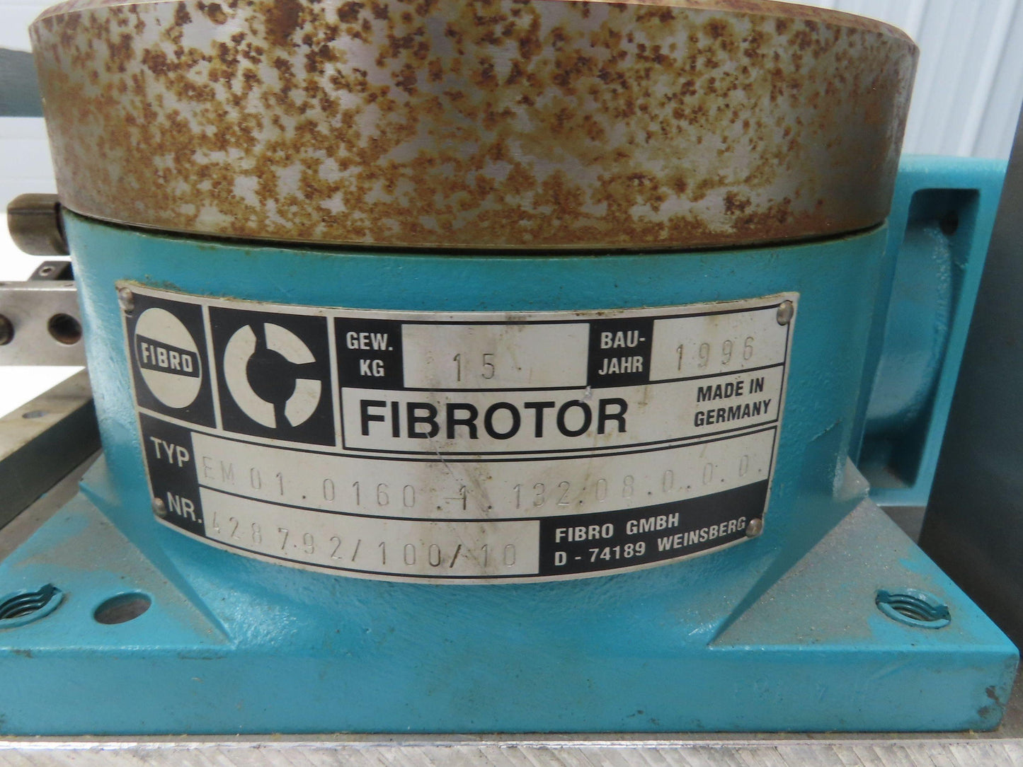 Fibro EM01.0160.1.132.08.0.0.0 Fibrotor Rotary Indexer 8 Position 3Ph 277/480v