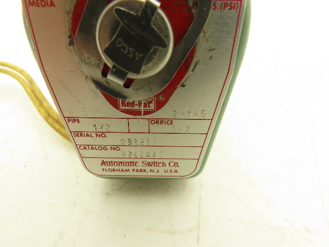 Asco AD12-25 Brass Solenoid Angle Valve 2-Way 1/2"NPT 120V  Lot of 2