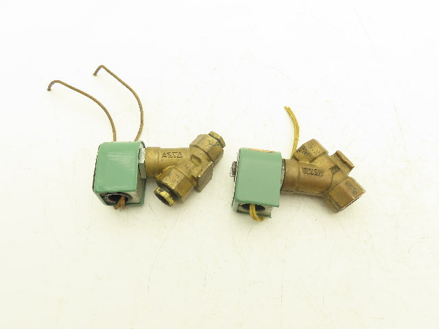 Asco AD12-25 Brass Solenoid Angle Valve 2-Way 1/2"NPT 120V  Lot of 2