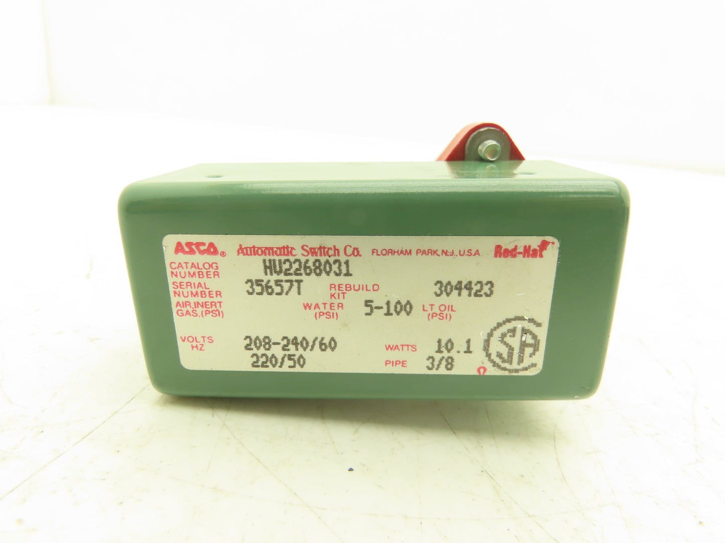 Asco Red-Hat HV2268031 Brass Solenoid Valve 3/8"NPT 208-240V Normally Closed