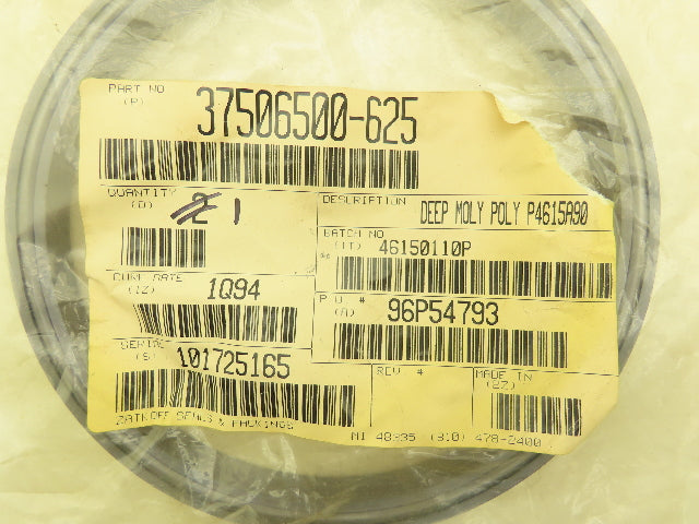 Zatkoff 37506500-625 Hydraulic Dbl Lip Rod Seal 6.5x7.25x0.625" P4615A90