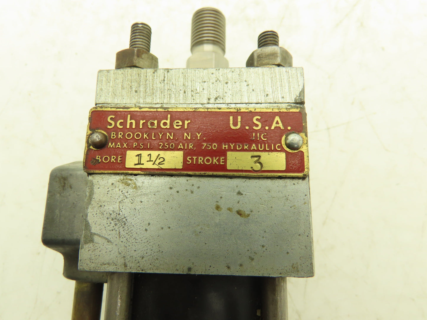 Schrader Pneumatic Solenoid Control Hydraulic/Air Cylinder 250/750psi 3" Stroke