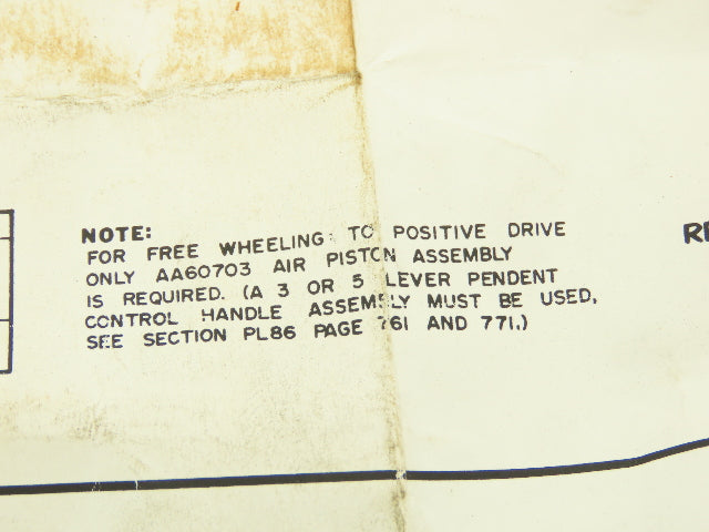 Gardner Denver AA60703 Free Wheeling Kit Hoistractor Air Piston Assembly *READ