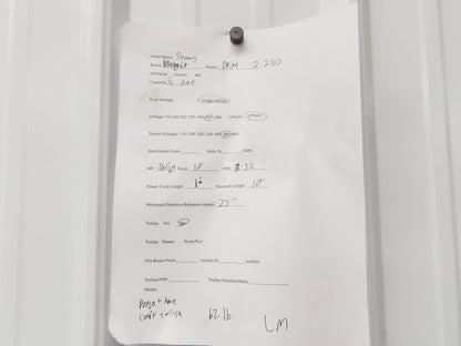 Demag DKM 1/4 Ton 500 LB Electric Chain Hoist 10' Lift 8/32 FPM 2 Speed 460V