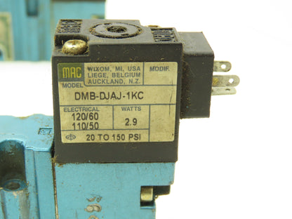 MAC 52A-11-BOA-DM-DJAJ-1KC Pneumatic Solenoid Valve 120vAC 2.9W Lot of 5+1