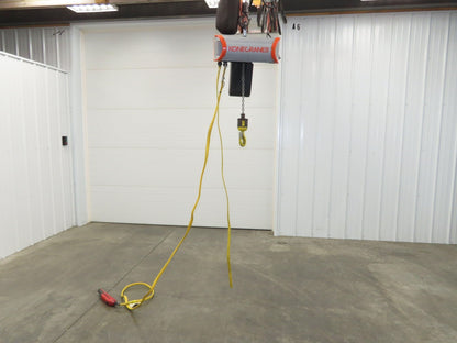 Kone Cranes 1/4 Ton Electric Chain Hoist 16' Lift 16/5 FPM 2 Speed 460 Volt 3PH