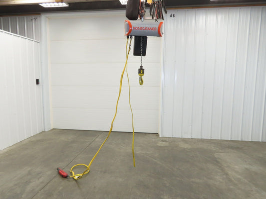 Kone Cranes 1/4 Ton Electric Chain Hoist 16' Lift 16/5 FPM 2 Speed 460 Volt 3PH