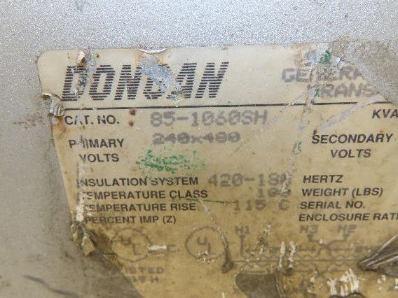 Dongan 85-1060SH Stepdown Power Transformer 7.5KVA 1PH HV 240/480 LV 120/240
