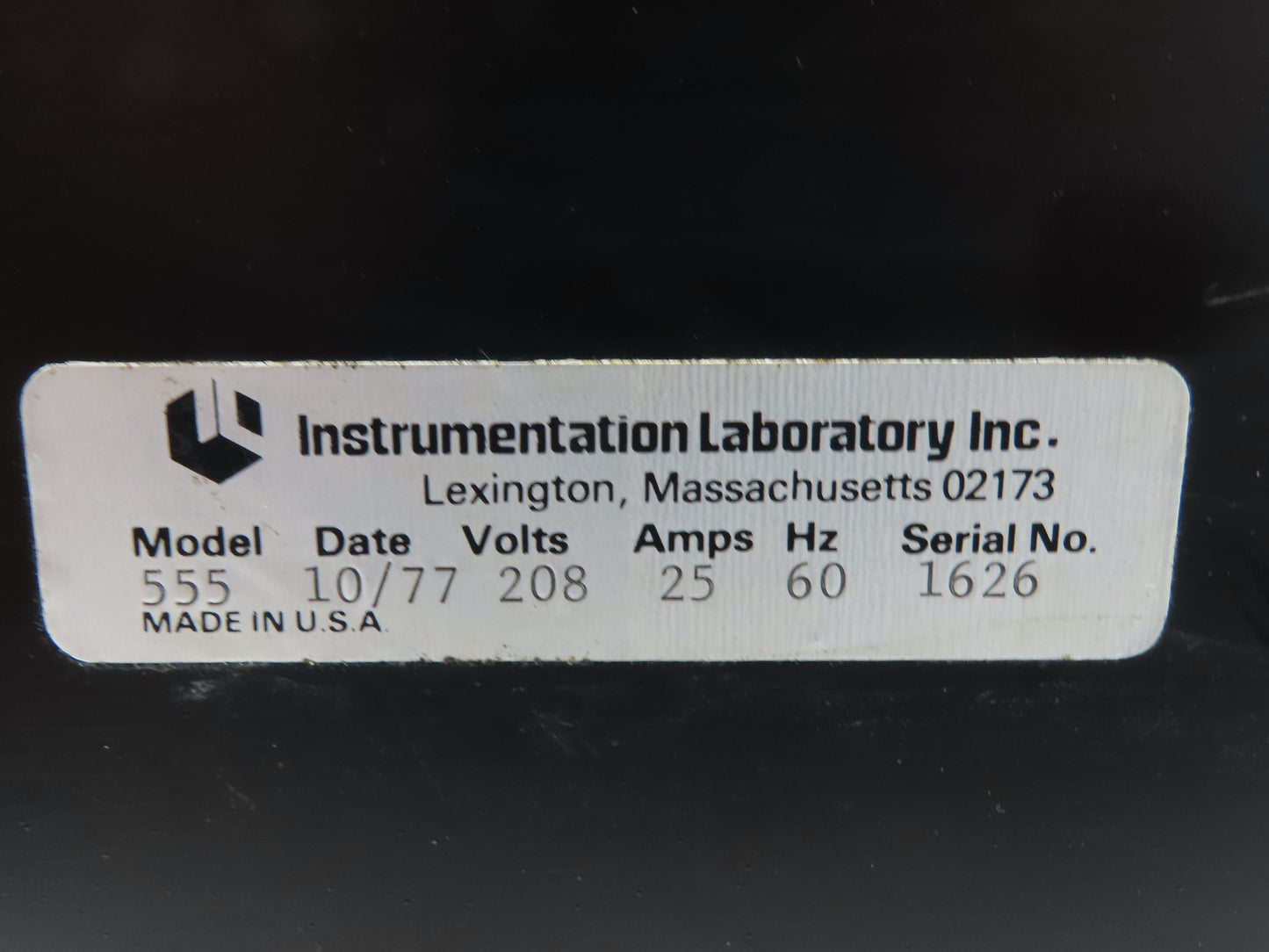Instrumentation Laboratory Model 555 Industrial Flameless Atom zer 208V 25A 60Hz