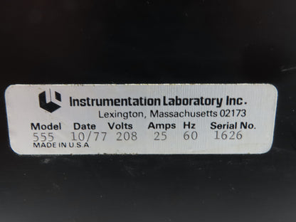 Instrumentation Laboratory Model 555 Industrial Flameless Atom zer 208V 25A 60Hz