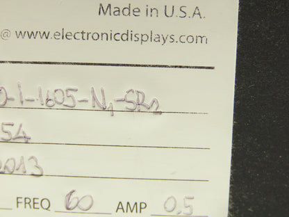 EDI ED050-I-1605-N1-SR2 Display 16 x 2" Characters Serial Interface 120v 60Hz