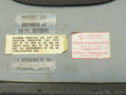 Wiegmann LJW41 4"x4" Wireway Straight 12" Section Lay-in NEMA 12 Lot of 3