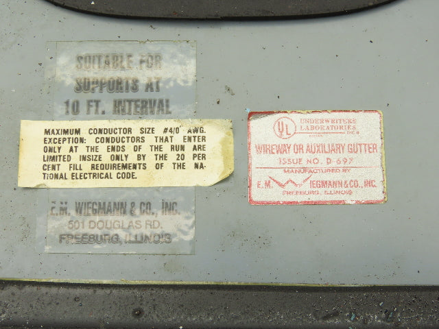 Wiegmann LJW41 4"x4" Wireway Straight 12" Section Lay-in NEMA 12 Lot of 3