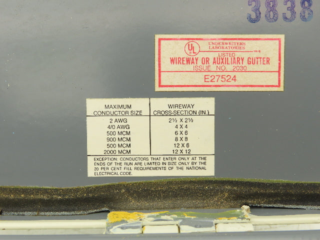 Wiegmann/Square D 4"x4" Wireway Straight 12" Section Lay-in Mixed Lot of 7
