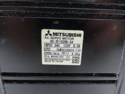 Mitsubishi HC-SF102BK-S4 AC Servo Motor 1kW 123V 3PH 2000rpm  -Encoder 0SA17-020