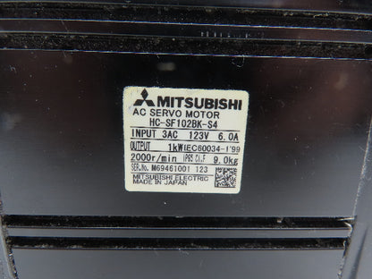 Mitsubishi HC-SF102BK-S4 AC Servo Motor 1kW 123V 3PH 2000rpm  -Encoder 0SA17-020