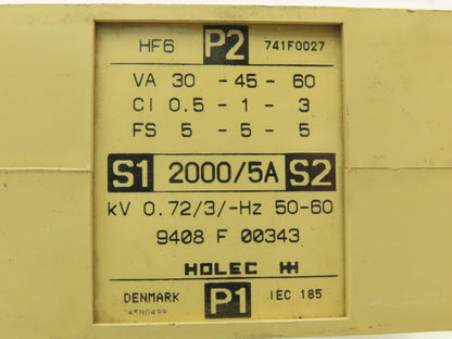 Holec 741F0027 Current Transformer 2000/5A 30/45/60VA 0.73/3kV