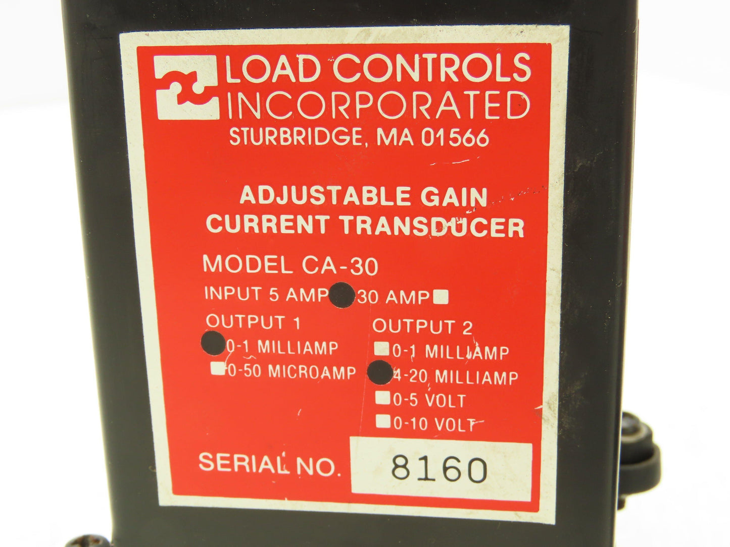 Load Controls CA-30 Adjustable Gain Current Transducer 5 Amp Lot of 2