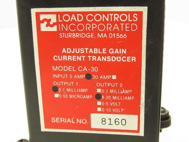 Load Controls CA-30 Adjustable Gain Current Transducer 5 Amp Lot of 2
