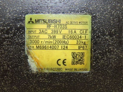 Mitsubishi HF-H703S AC Servo Motor 7kW 399V 3PH 3000rpm -Encoder OSA166S5NA