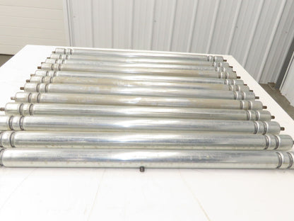 Roach Galvanized Steel Conveyor Roller 1.9" Dia 36"BF Double Groove  Lot of 12