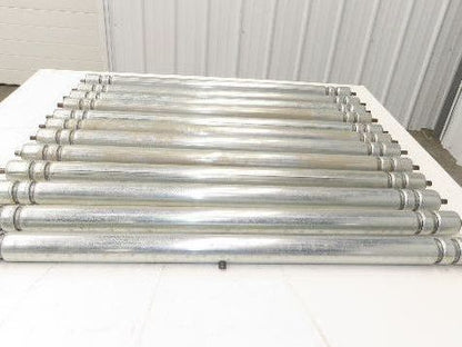 Roach Galvanized Steel Conveyor Roller 1.9" Dia 36"BF Double Groove  Lot of 12