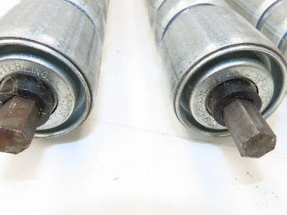 Roach Galvanized Steel Conveyor Roller 1.9" Dia 36"BF Double Groove  Lot of 12