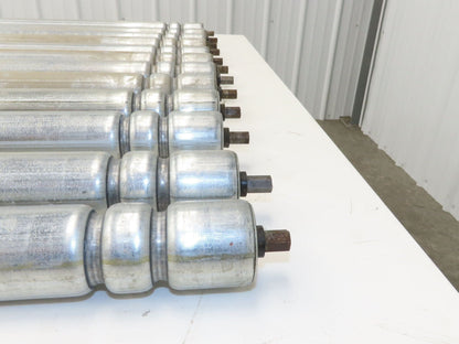 Roach Galvanized Steel Conveyor Roller 1.9" Dia 36"BF Double Groove  Lot of 12