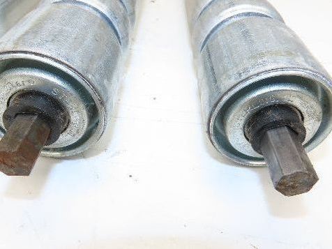 Roach Galvanized Steel Conveyor Roller 1.9" Dia 36"BF Double Groove  Lot of 12