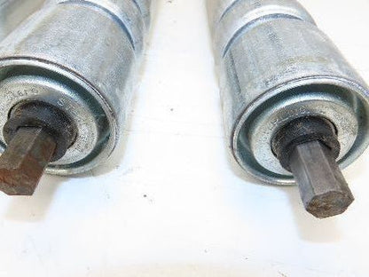 Roach Galvanized Steel Conveyor Roller 1.9" Dia 36"BF Double Groove  Lot of 12