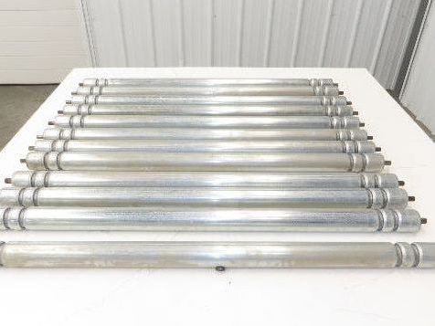 Roach Galvanized Steel Conveyor Roller 1.9" Dia 36"BF Double Groove  Lot of 12
