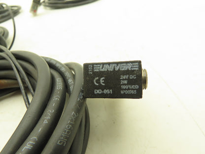 Univer DD-051 24VDC Solenoid Coil with 2x 16 AWG Cable E219385  Lot of 5