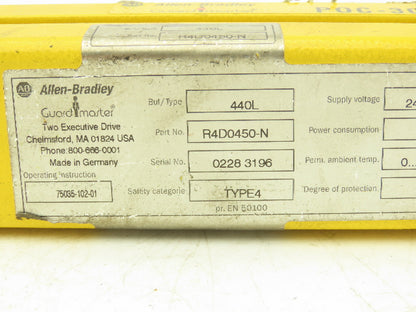 Allen Bradley 440L-R4D0450-N Light Curtain Receiver Guardmaster POC-30
