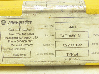 Allen Bradley 440L-T4D0450-N Light Curtain Transmitter Guardmaster POC-30