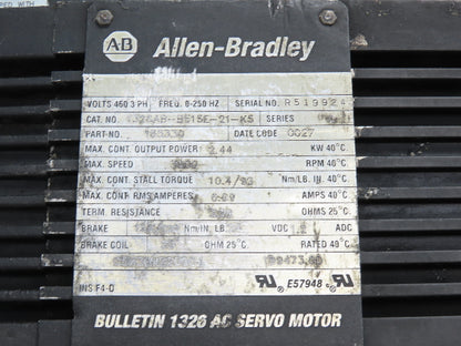 Allen Bradley 1326AB-B515E-21-K5 AC Servo Motor 2.4kW 3200 RPM 460V 3PH
