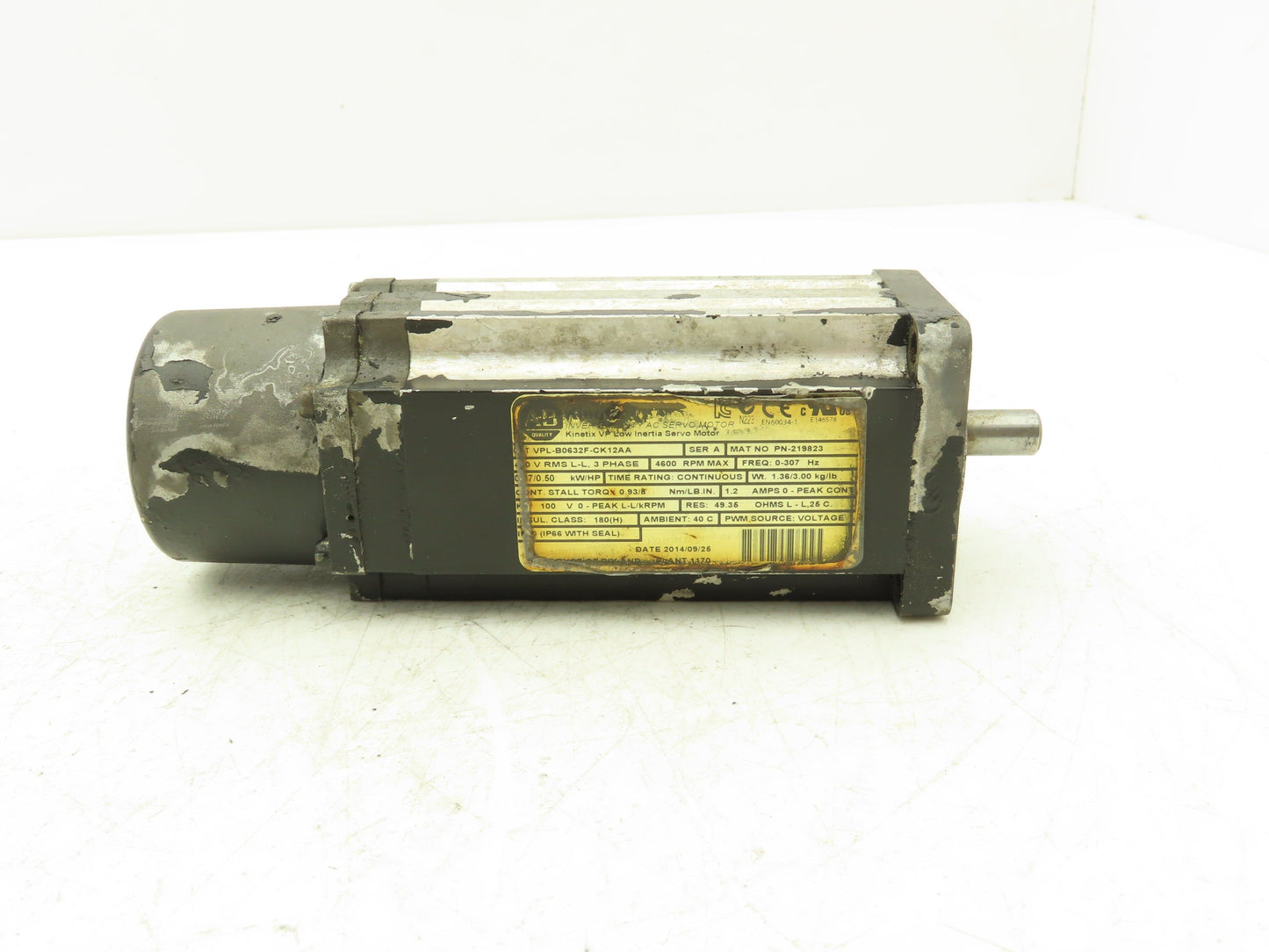 Allen Bradley VPL-B0632F-CK12AA Kinetix AC Servo Motor 0.5Hp 4600 RPM 480V 3PH