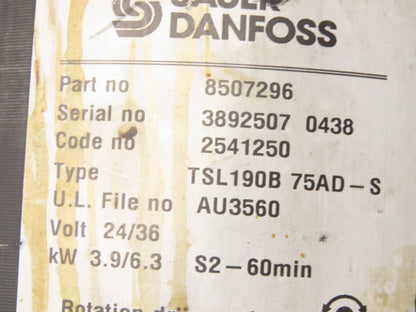 Sauer Danfoss TSL190B 75AD-S Hyster Drive Motor 24/36VDC 3.9/6.3kW  8507296