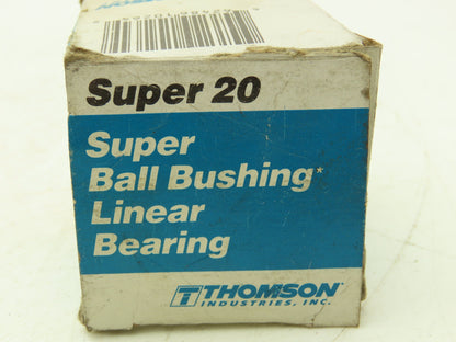 Thomson Super 20 Ball Bushing Bearing Linear 1.25" Bore 2" OD 2-5/8" Length