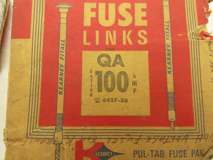 Kearney 6427-2U Type QA Fuse Link 100 Amp Lot of 6