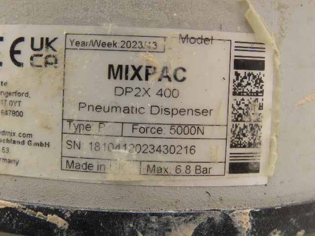 Sulzer Mixpac DP2X 400 Pneumatic Adhesive Dispenser Cartridge Glue Gun 400mL