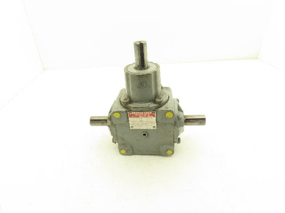 Boston Gear R1214-2-D Right Angle Drive 2:1 Gearbox 7.8Hp 875 RPM 1" Dual Shaft
