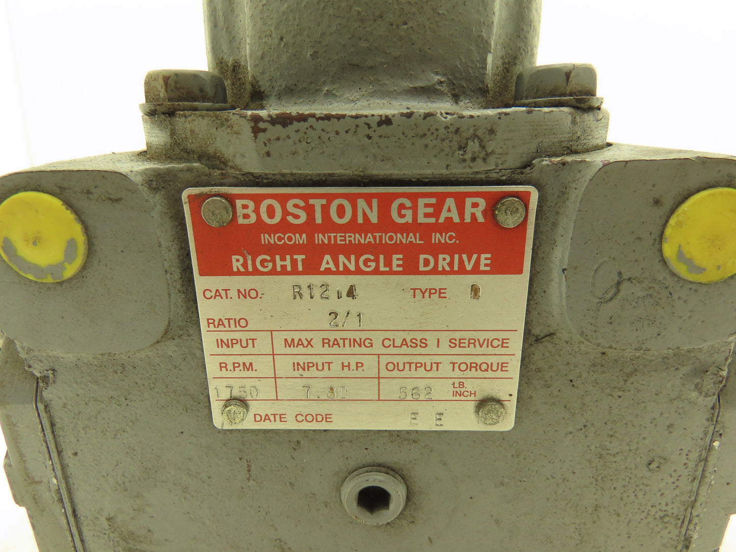 Boston Gear R1214-2-D Right Angle Drive 2:1 Gearbox 7.8Hp 875 RPM 1" Dual Shaft