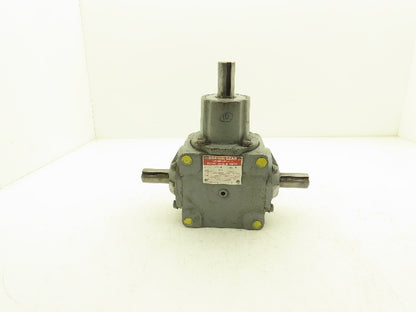 Boston Gear R1214-2-D Right Angle Drive 2:1 Gearbox 7.8Hp 875 RPM 1" Dual Shaft
